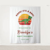 Brul Het Is Een Jongen Schattige Dinosaur Baby Sho Wandkleed (Voorkant)