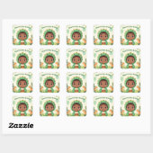 Brul Het is je verjaardag Vierkante sticker (Vel)