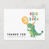 Brul Ik ben een 3-Rex Kinderen Derde Verjaardag Be Briefkaart (Voorkant)