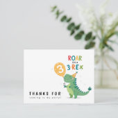 Brul Ik ben een 3-Rex Kinderen Derde Verjaardag Be Briefkaart (Staand voorkant)