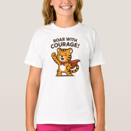 Brul met moed Cute oranje tijgerontwerp T-shirt
