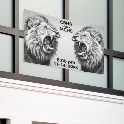 Brul van de Leeuw Aangepaste Tekst Afbeeldingen Spandoek (Buitenkant Gebouw)
