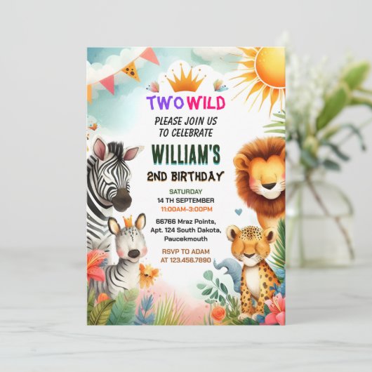 bruldierentuin zebra safari in twee de wilde 2e ve kaart (Staand voorkant)