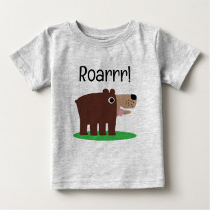 Brullen bruine ber beer cartoon grappige baby t-sh