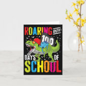 brullen in 100 dagen van school plezier t rex dino kaart (Gele Bloem)