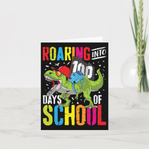 brullen in 100 dagen van school plezier t rex dino kaart