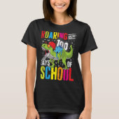 brullen in 100 dagen van school plezier t rex dino t-shirt (Voorkant)