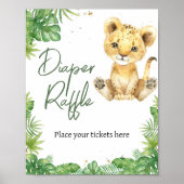 Brullen met Lion Baby shower Luier Raffle Poster (Voorkant)