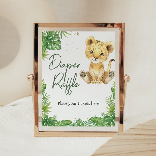 Brullen met Lion Baby shower Luier Raffle Poster