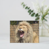 brullen van de leeuw briefkaart (Staand voorkant)