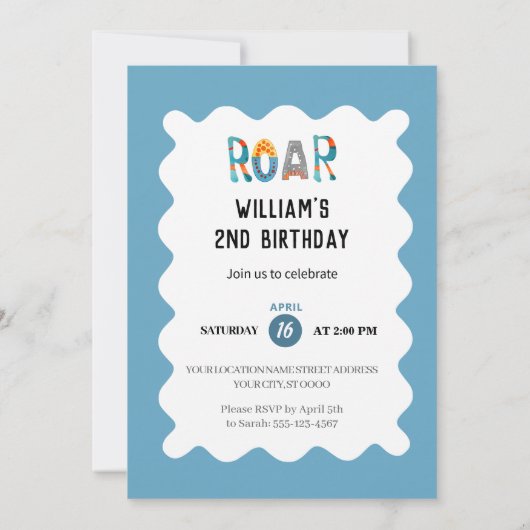 BRULLEN! Verjaardagsfeest van de dinosaurus Kaart (Achterkant)