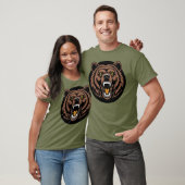 Brullend Beer Kracht Embleem T-shirt (Unisex)
