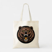 Brullend Beer Kracht Embleem Tote Bag (Achterkant)