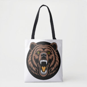 Brullend Beer Kracht Embleem Tote Bag