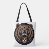 Brullend Beer Kracht Embleem Tote Bag (Achterkant)