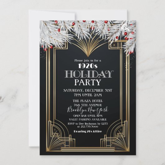 brullend jaren 20 jaren 1920 feestje kaart (Voorkant)