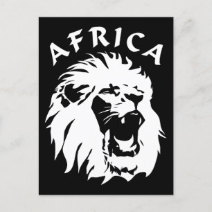 brullend leeuwengezicht Afrika Briefkaart