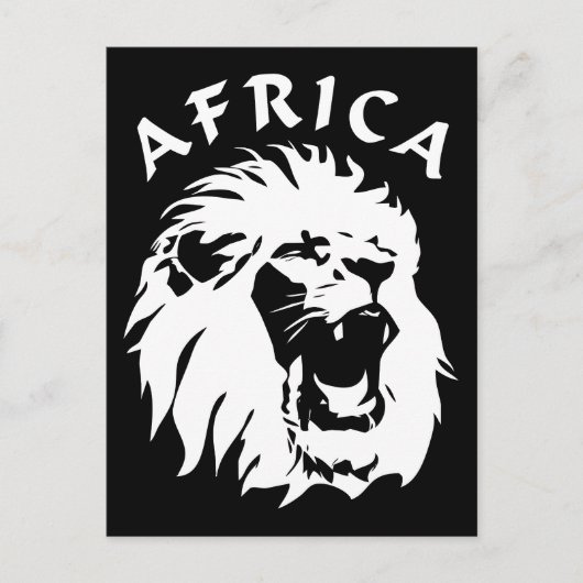 brullend leeuwengezicht | Afrika Briefkaart (Voorkant)