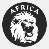 brullend leeuwengezicht | Afrika Ronde Sticker (Voorkant)