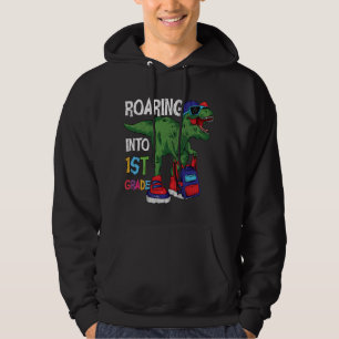 Brullend naar de 1e klas Dinosaurus Terug naar sch Hoodie