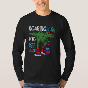 Brullend naar de 1e klas Dinosaurus Terug naar sch T-shirt