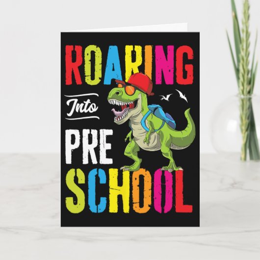Brullend naar de kleuterschool Dinosaurus Leraar P Kaart (Voorkant)