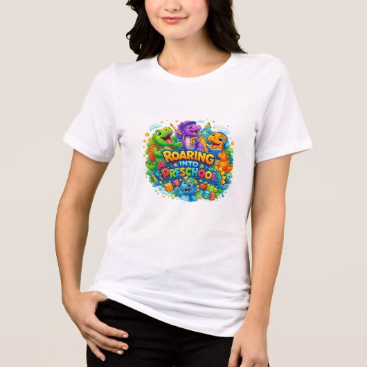 Brullend naar de kleuterschool Tri-Blend shirt (Voorkant)