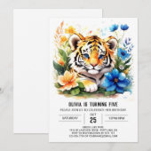 Brullend Oerwoud Tijger Jongen Verjaardagsuitnodig Kaart (Voorkant / Achterkant)