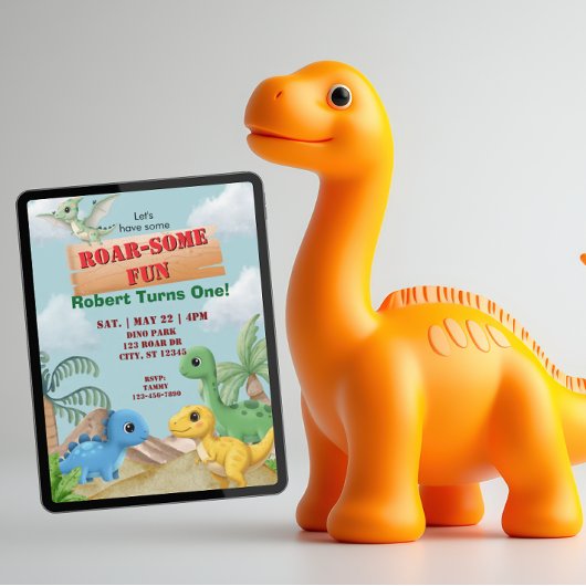 Brullend Plezier, Dino 1e Verjaardag Kaart