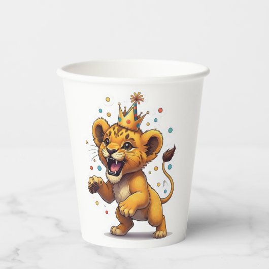 Brullend plezier! Verjaardagsfeest van de baby Lio Papieren Bekers (Voorkant)