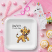 Brullend plezier! Verjaardagsfeest van de baby Lio Papieren Bordje (Feest)