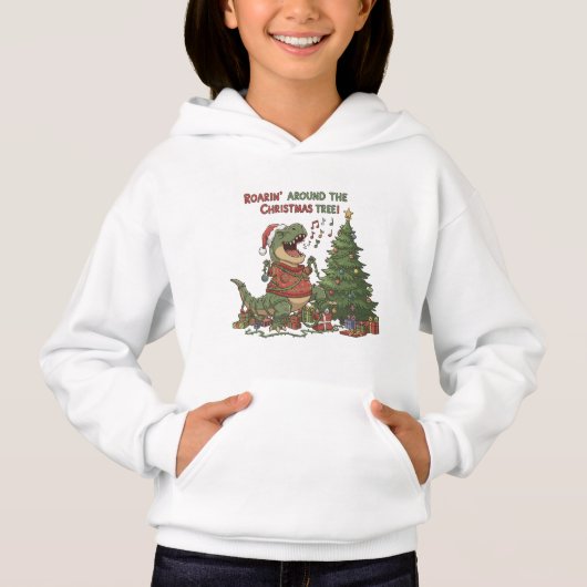 Brullend Rond De Kerstboom Grappige T-Rex (Voorkant)