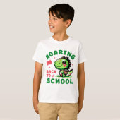 Brullend terug naar school dinosaurus ontwerp t-shirt (Voorkant volledig)