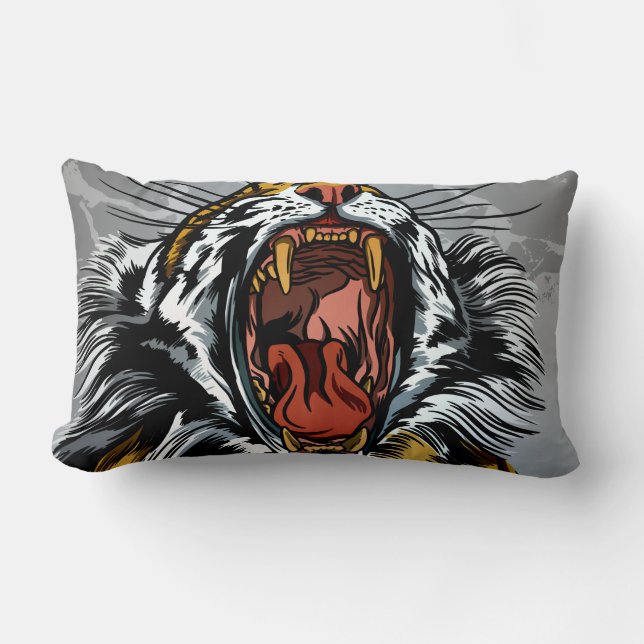 Brullend Tijger Jaar Design Kussen (Voorkant)