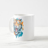 brullend tijgergezicht koffiemok (Voorkant links)