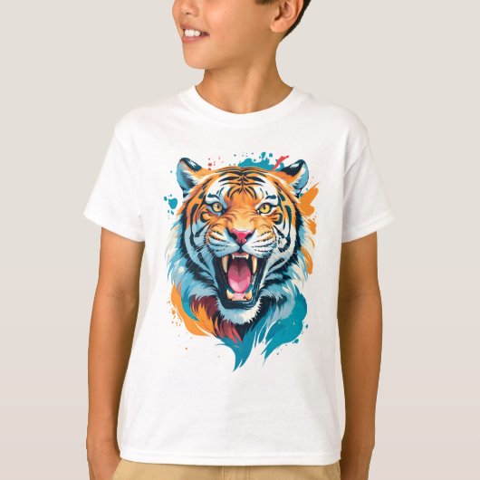 brullend tijgergezicht t-shirt (Voorkant)