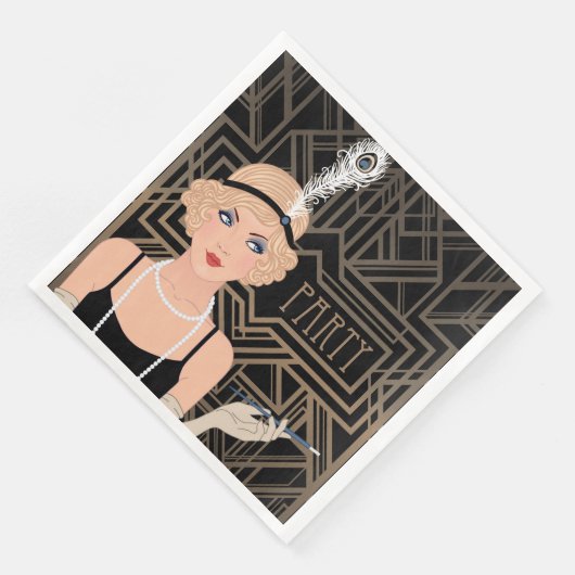 brullend twintiger partij servet (Hoek)