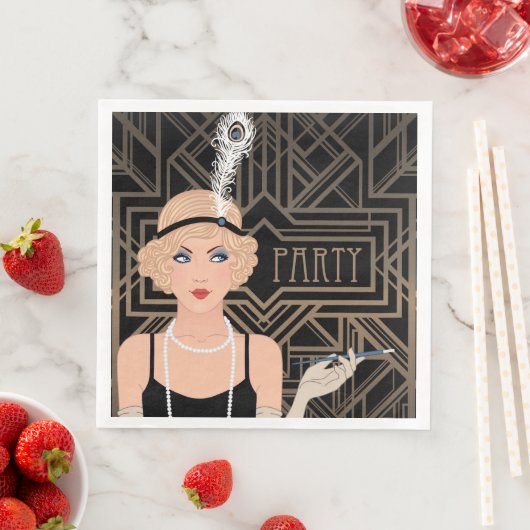 brullend twintiger partij servet (Insitu)