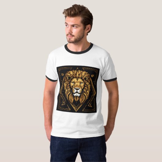 Brullend vertrouwen: De leeuw bedrukt tshirt (Voorkant volledig)