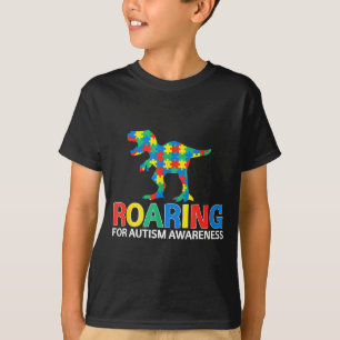 Brullend voor autisme bewustzijn T Rex dinosaurus T-shirt