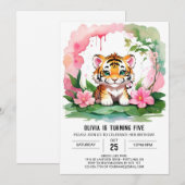 brullend wild een tijger thema verjaardag kaart (Voorkant / Achterkant)