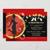 brullende 20's Flapper Meisje Bridal Douche Uitnod Kaart (Voorkant / Achterkant)