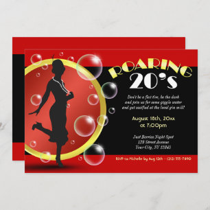 brullende 20's Flapper Meisje Giechelen Water Uitn Kaart