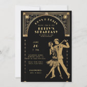 Brullende 20s Gatsby Flapper Speakeasy Chique Verj Kaart (Voorkant)