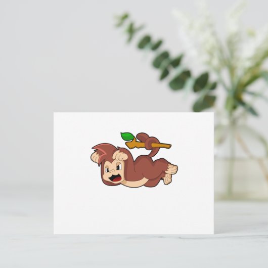 Brullende aap briefkaart (Staand voorkant)