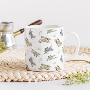 Brullende Art Deco Bi-planes - blauw groen patroon Koffiemok