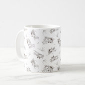 Brullende Art Deco Bi-planes - geschetst patroon. Koffiemok (Voorkant links)