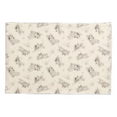 Brullende Art Deco Bi-planes - geschetst patroon. Kussensloop (Achterkant)