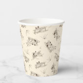 Brullende Art Deco Bi-planes - geschetst patroon. Papieren Bekers (Voorkant)