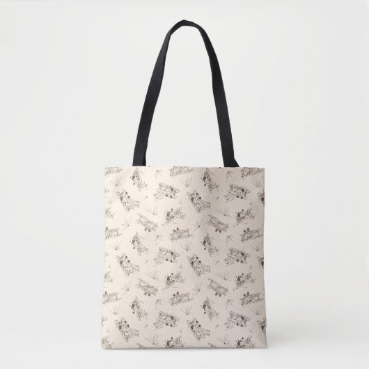 Brullende Art Deco Bi-planes - geschetst patroon. Tote Bag (Voorkant)